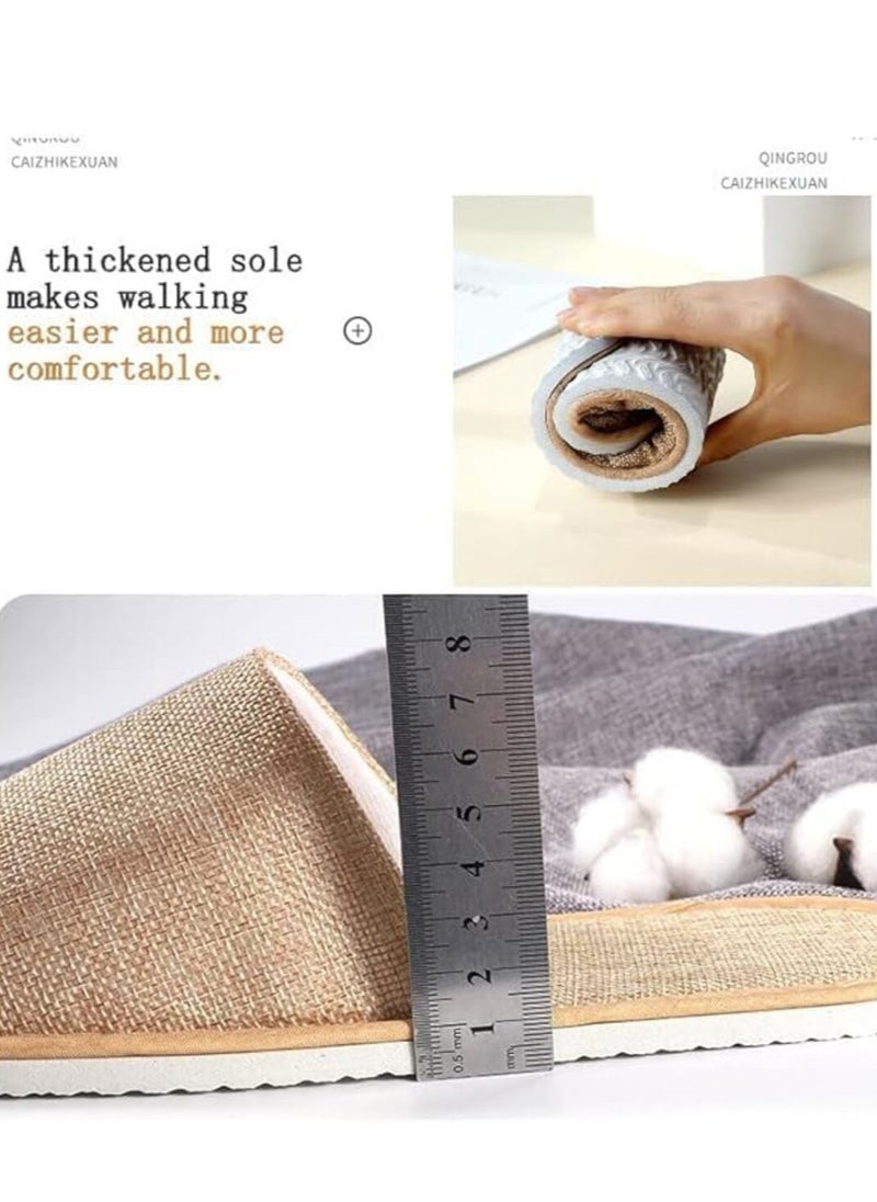 SRLIWHITE Disposable Slippers,5 pairs of disposable non-skid slippers. Durable thickened slippers. Suitable for home hospitality, hotel rooms, spa salons and business trips, travel (Dark Grey & Yellow)  - Image 3