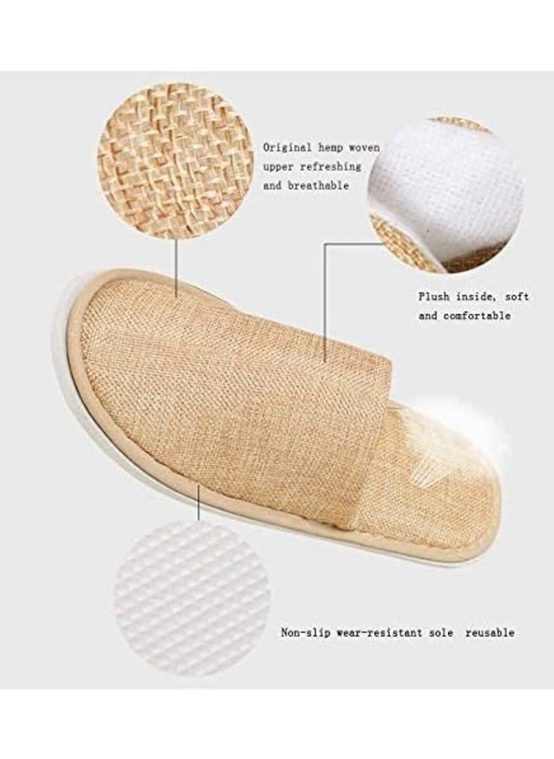 SRLIWHITE Disposable Slippers,5 pairs of disposable non-skid slippers. Durable thickened slippers. Suitable for home hospitality, hotel rooms, spa salons and business trips, travel (Dark Grey & Yellow)  - Image 5