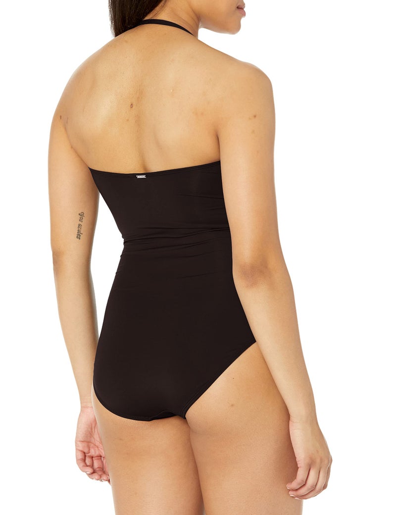 Anne Cole Women's Twist Front Shirred One Piece Swimsuit, Black, 6 - Image 2