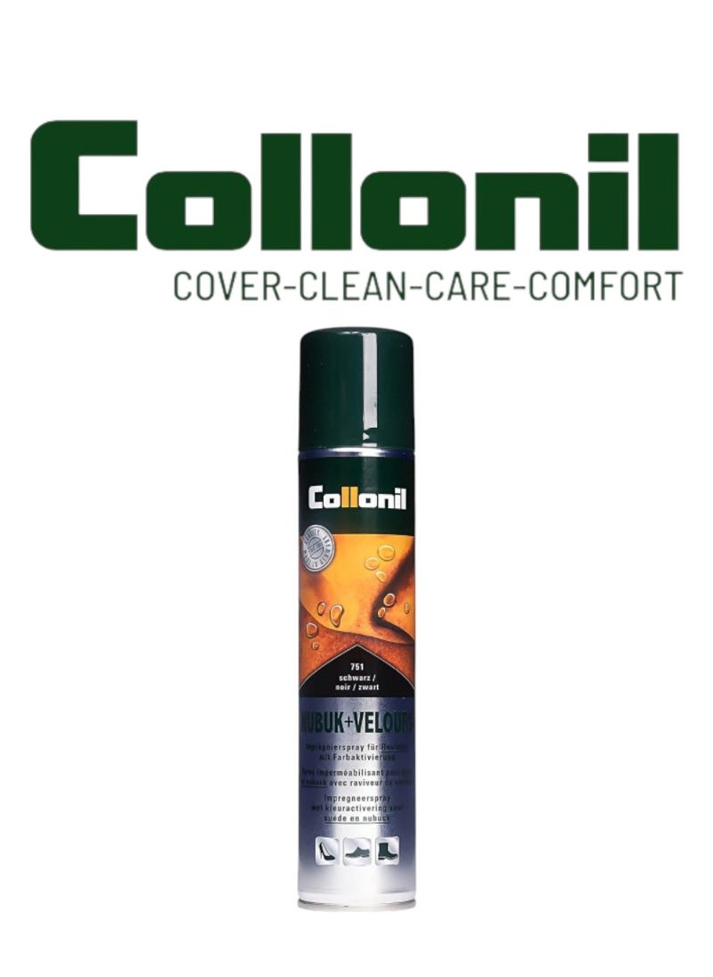 Collonil Collonil Nubuk + Velours Spray Black 200ml – Waterproofing & Care for Suede  - Image 1