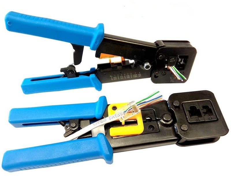 PETECHTOOL RJ45 Crimp Tool Ethernet Pass Thru Crimper with 5Pack 8Pin Replacement Blades and Cat6 Connectors 20Pcs for Cat5 Cat5e Cat6 RJ45 RJ12 Regular and Pass Through Ends Comes - Image 5