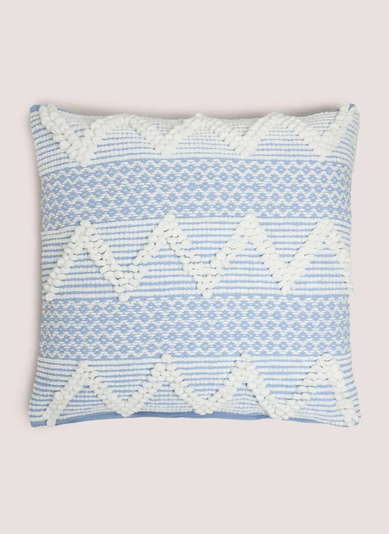 Matalan Blue Bobble Stripe Cushion
