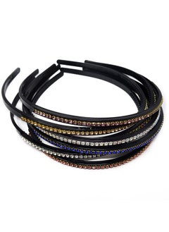 HONBAY Onbay 7Pcs Bling Bling Rhinestone Headband 1 Row Nonslip Thin Hair Hoops Fashion Plastic Teeth Headbands Fancy Hair Accessories For Women Girls (7 Color)  - Image 2