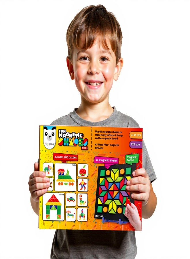 Play Panda Fun Magnetic Shapes Big Type 1 with 44 Magnetic Shapes, 200 Pattern Book, Magnetic Board and Display Stand - Image 4