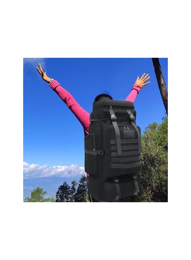 PROMASS حقيبة ظهر للتخييم والمشي لمسافات طويلة سعة 80 لتر 100 لتر، حقيبة ظهر عسكرية تكتيكية، حقيبة ظهر خارجية كبيرة سميكة وقابلة للتعديل ومقاومة للماء، سعة كبيرة - Image 3