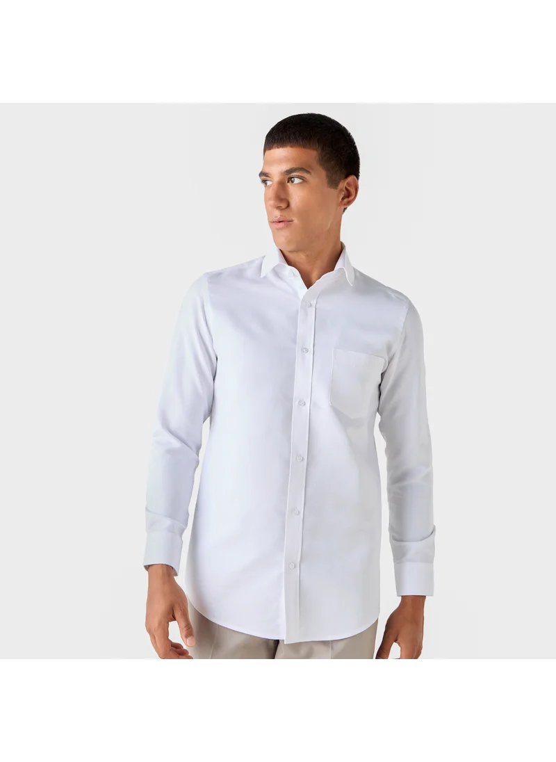 FAV Regular Fit Collared Shirt with Chest Pocket