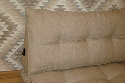 INDIAN DECOR INDIAN DECOR 99191 Headboard PillowBed backrest Pillow Cushion Linen Pillow Triangular Backrest Cushion Natural Cotton Lumbar Cushion Pack of 1 Color Beige Size 1002150cm 