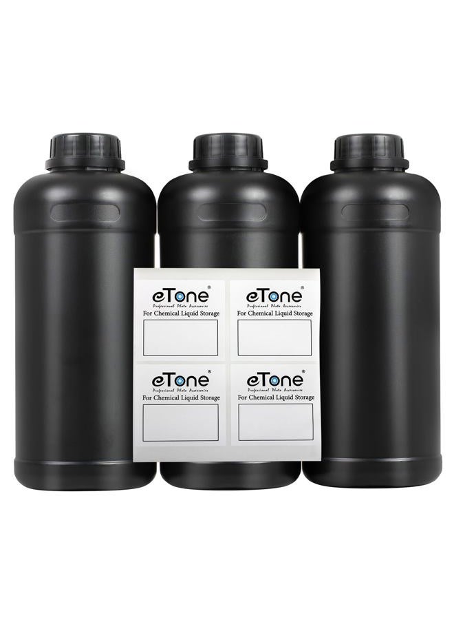 eTone 3X 1000 مل زجاجات تخزين المواد الكيميائية لغرفة الظلام لمعدات تطوير الصور الفيلمية - Image 1