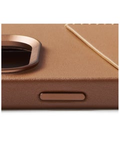Mujjo Leather Wallet Case for iPhone 15 Pro - Premium European Leather Case with Card Pocket, Enhanced Phone & Camera Lens Protection, MagSafe Compatible - iPhone 15 Pro Card Wallet Case (Dark Tan)  - Image 5