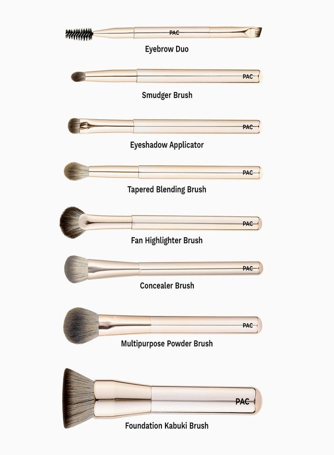 PAC Everyday Glam Brush Kit | Ultra Luxe Handles | All in One Set for Versatile Looks | Elegant Pouch - Image 2