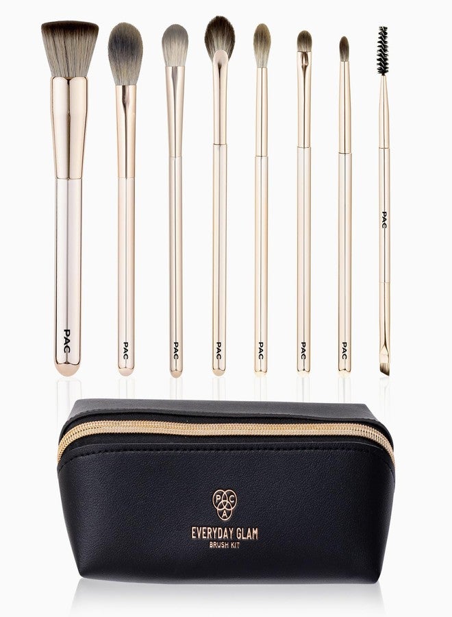 PAC Everyday Glam Brush Kit | Ultra Luxe Handles | All in One Set for Versatile Looks | Elegant Pouch - Image 1