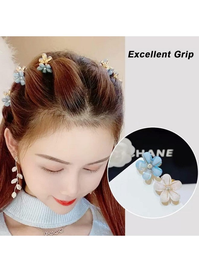 SUN Ring SUNRING Crystal Flower Hair Claw Rhinestones Alloy Hair Clamp for Girls Sweet Summer Side Clip Hair Styling Accessories (Pack of 12, Multicolor) - Image 4