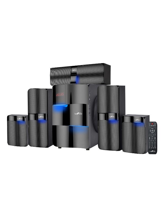 كليكون - نظام مسرح منزلي ٥.١ قناة، اتصال بلوتوث، راديو FM، منفذ USB وبطاقة Micro SD، شاشة LED أمامية، ٢٠٠ واط - CK843 - Image 1