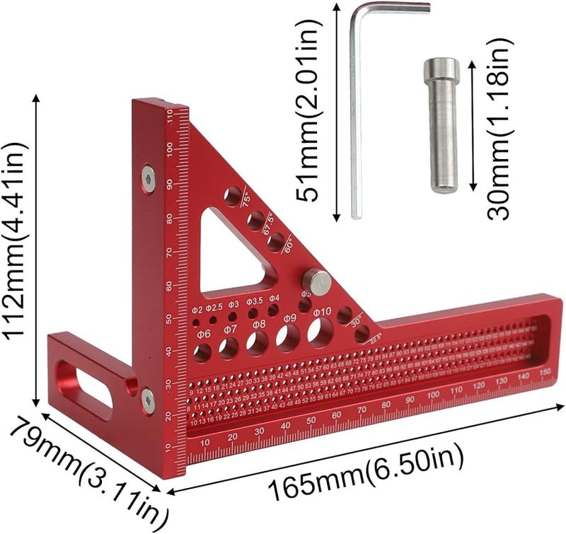 Aluminum Alloy 3D Carpenter Square Multi Angle Marking Measuring Tool For Woodworking DIY - Image 3