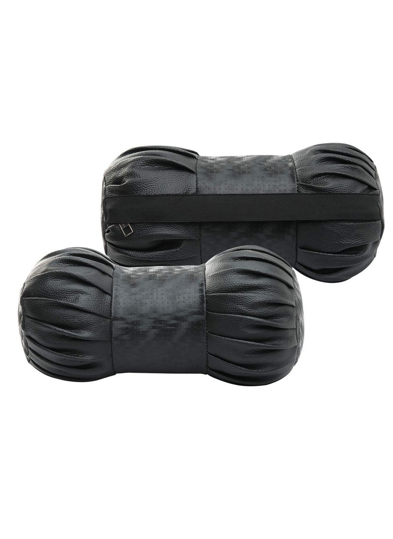 Kingsway Kingsway Dumbbell Shape Neck Rest Car Cushion for Maruti Suzuki Ignis 2016 Onwards, Leatherette, Black, Set of 2 Piece  - Image 4