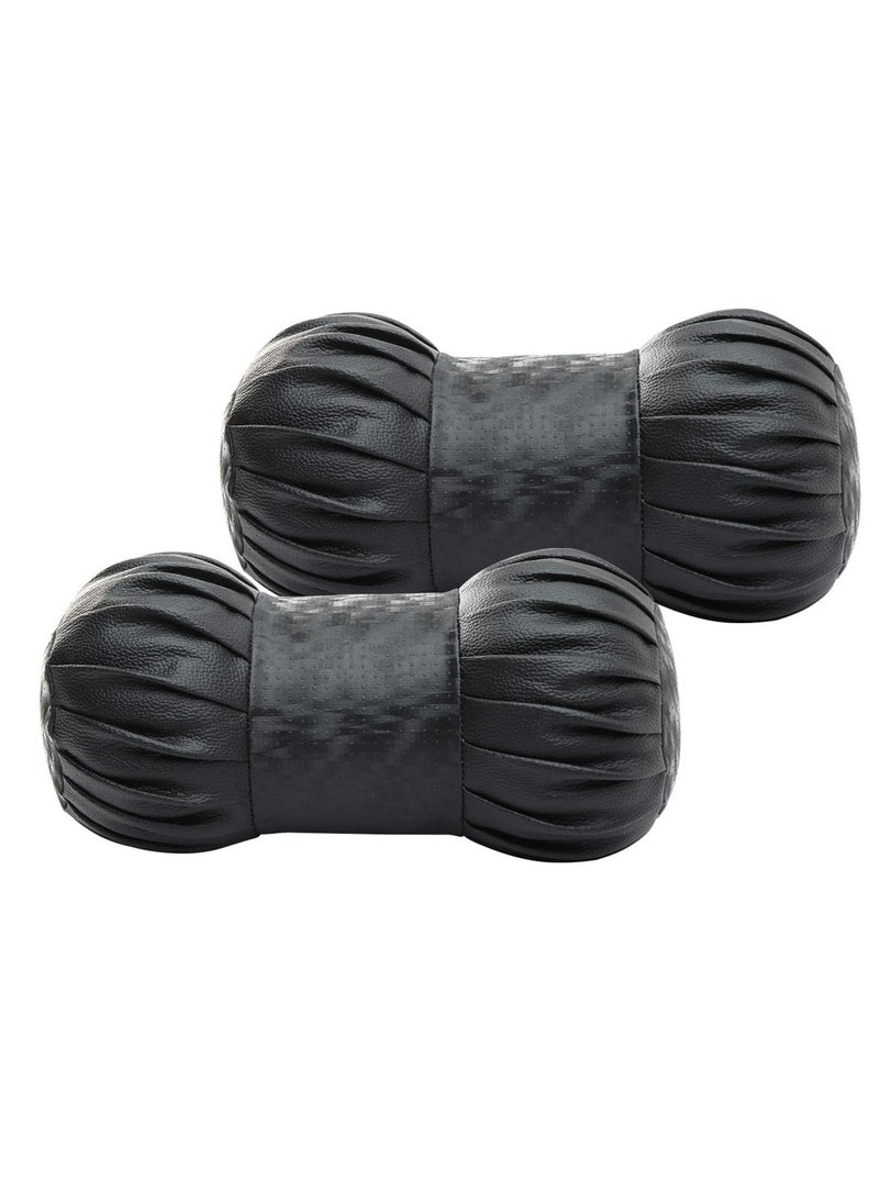 Kingsway Kingsway Dumbbell Shape Neck Rest Car Cushion for Maruti Suzuki Ignis 2016 Onwards, Leatherette, Black, Set of 2 Piece  - Image 1