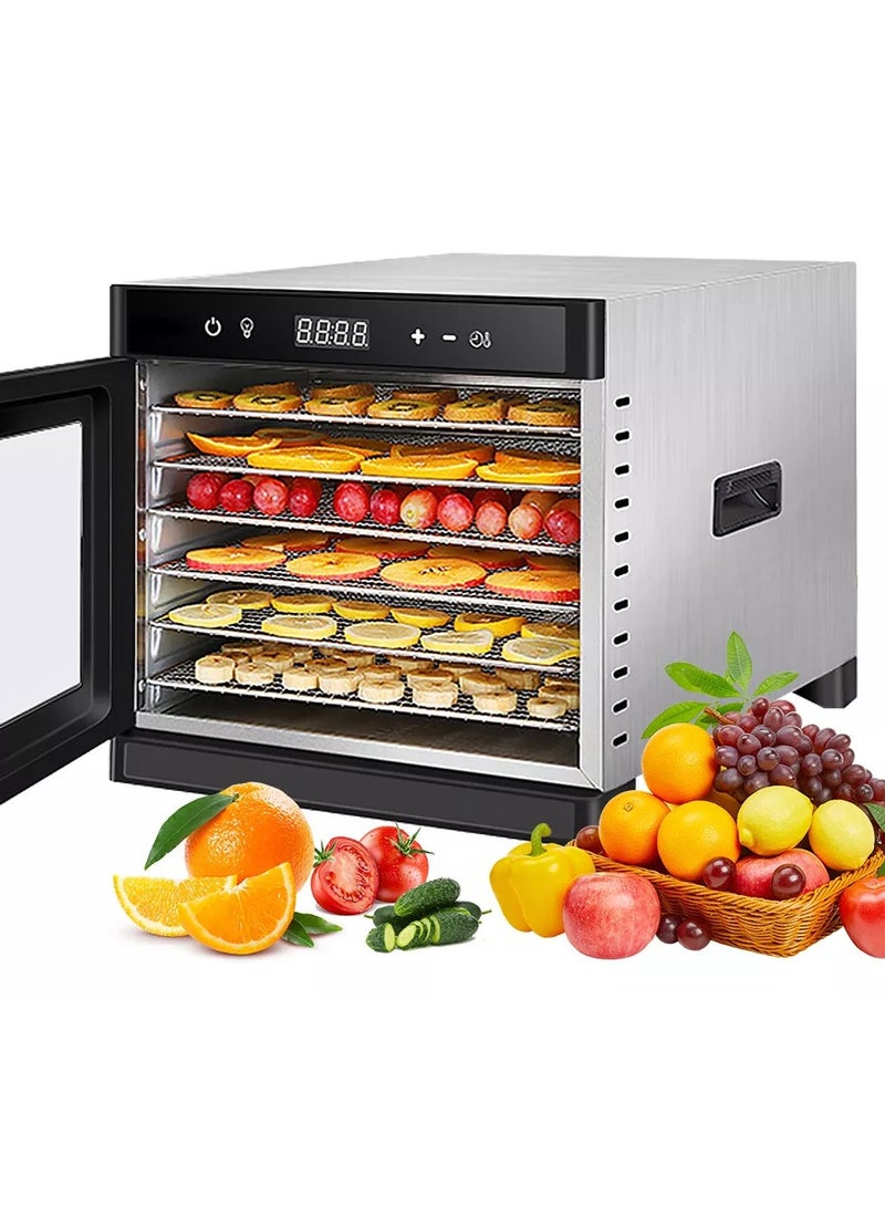 ET-LIFE Food Dehydrator with 8 Layers, Stainless Steel Food Dryer Machine, LED Touch Control Design, Adjustable Temperature and Time, for Fruit/Meat/Beef/Dog Treatments, Black - Image 1