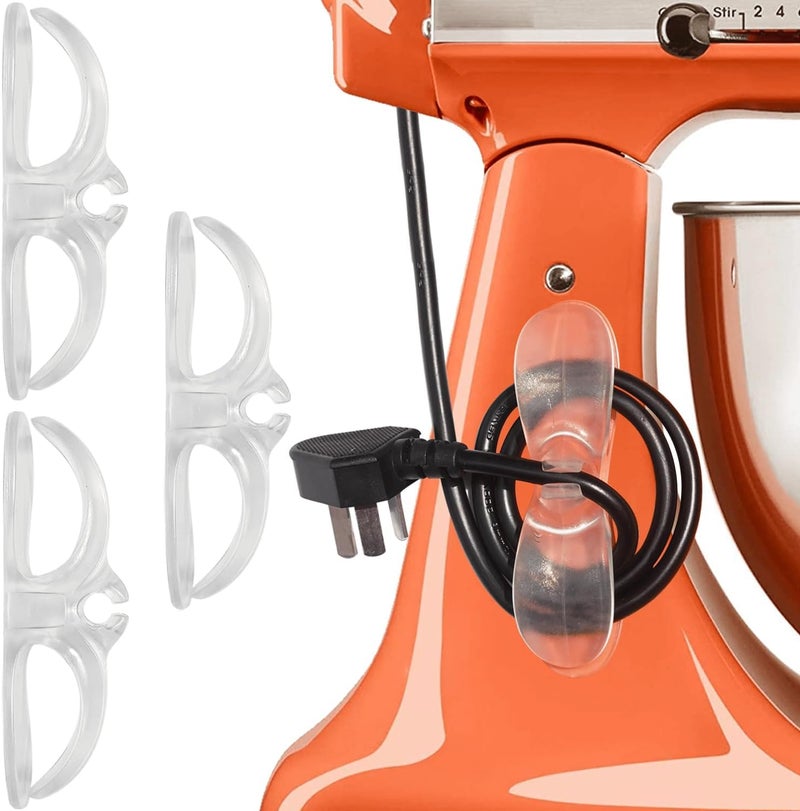 AFunCrafter Cord Organizer for Kitchen Appliances - Clear Cable Wrapper Holder Winder Keeper Wrap, Stick On Mixer - Image 1
