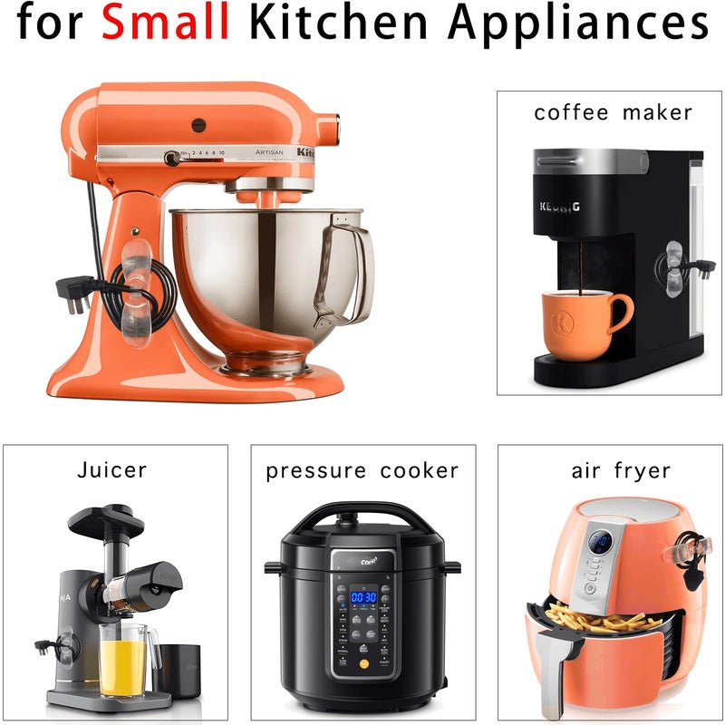 AFunCrafter Cord Organizer for Kitchen Appliances - Clear Cable Wrapper Holder Winder Keeper Wrap, Stick On Mixer - Image 4