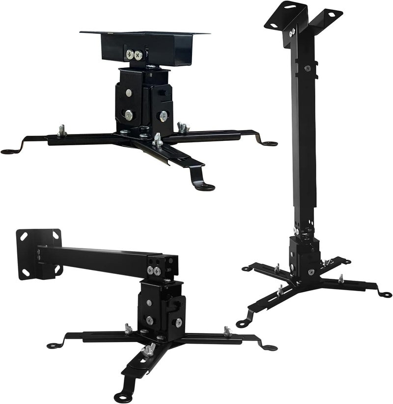 XTECTORVIEW Heavy Duty 6 Feet Adjustable Projector Ceiling Mount Stand, Universal Projectors Wall Mounting Bracket Kit with Swivel, Tilt, Height Adjustments-Black (6 FEET Projector Mount Stand) - Image 1