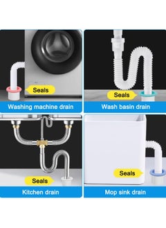 SANMUGEED 4 Pieces Drain Tube Hose Seal Deodorant Silicone Plug Sealing Plug Sewer Seal Ring Washing Machine for Bathroom Kitchen Cleaning Tools  - Image 3