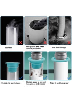SANMUGEED 4 Pieces Drain Tube Hose Seal Deodorant Silicone Plug Sealing Plug Sewer Seal Ring Washing Machine for Bathroom Kitchen Cleaning Tools  - Image 4