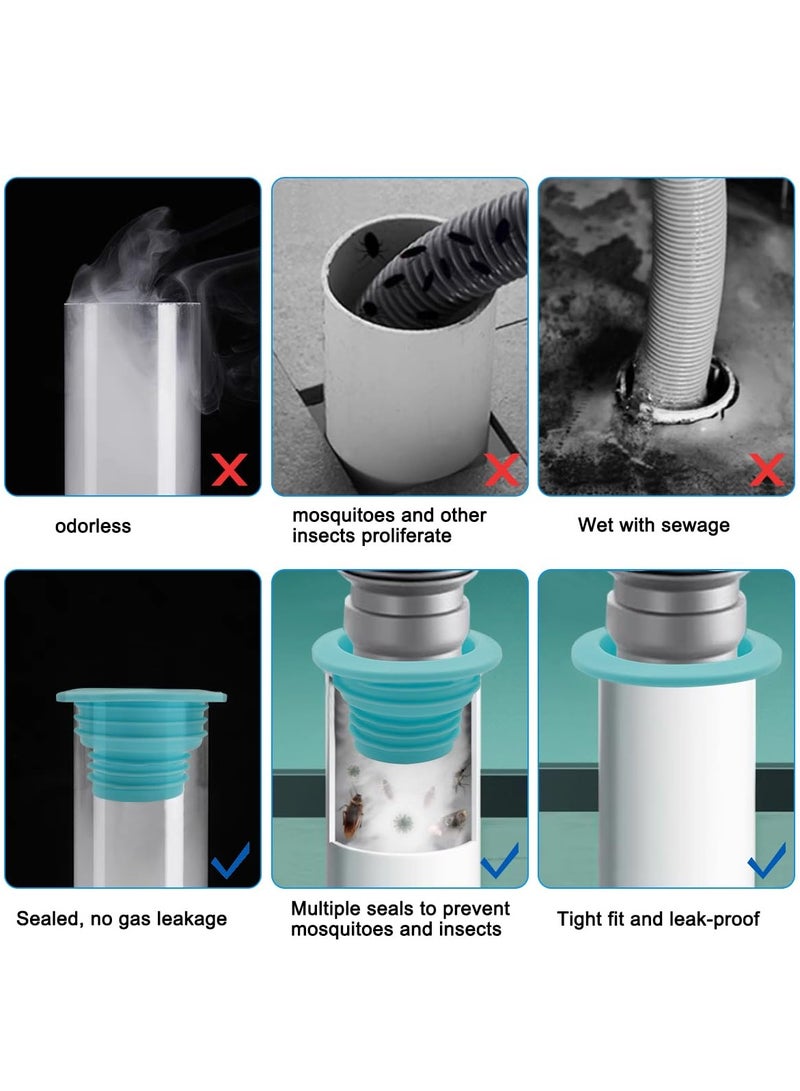 سانموجيد 4 قطع خرطوم أنبوب التصريف خرطوم خرطوم ختم خرطوم مزيل العرق سيليكون سدادة ختم سدادة ختم المجاري حلقة ختم غسالة غسالة للحمام أدوات تنظيف المطبخ - Image 4