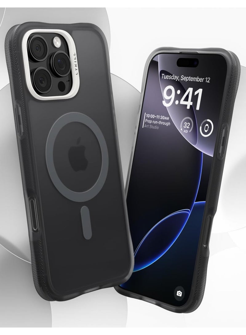 CYRILL Ultra Sheer Mag for iPhone 16 Pro Max Case Cover Compatible with MagSafe [Shock-Absorbent] - Space Gray - Image 2