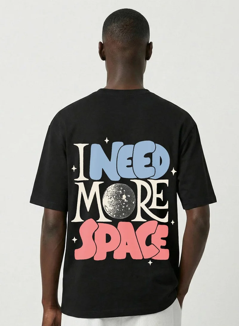 Dennis Lingo Black 100% Cotton Printed Regular Fit T-Shirt For Men