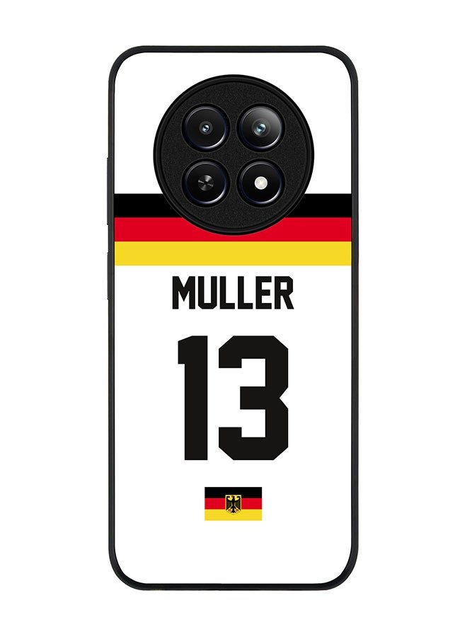 Stylizedd Rugged Black edge case for Realme 12 / Realme 12x, Slim fit Case Flexible Anti Drop TPU Gel Thin Cover - Football Team - Germany, Player Name - Muller - Image 1