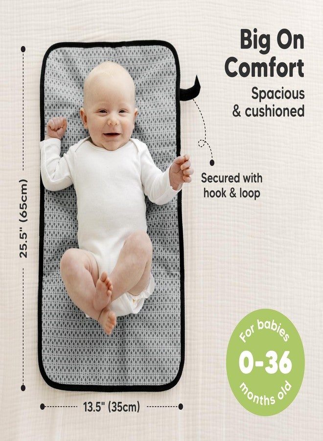 KeaBabies Portable Diaper Changing Pad, Easy Wipe Clean - Foldable Waterproof Baby Changing Mat for Diaper Bag, Compact, Lightweight, 25x13 Newborn, Infant, Baby Changer Travel Essential (Black Geo) - Image 3