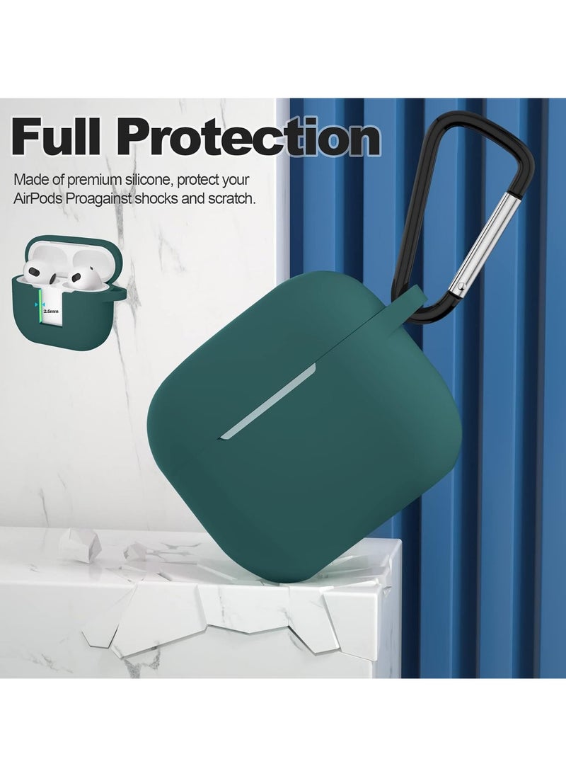 Generic - Silicone Case for Airpods 3, Waterproof Shockproof Case with Carabiner Accessories and Wireless Charging Support, green - Image 1