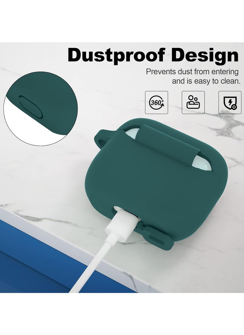 Generic - Silicone Case for Airpods 3, Waterproof Shockproof Case with Carabiner Accessories and Wireless Charging Support, green - Image 1