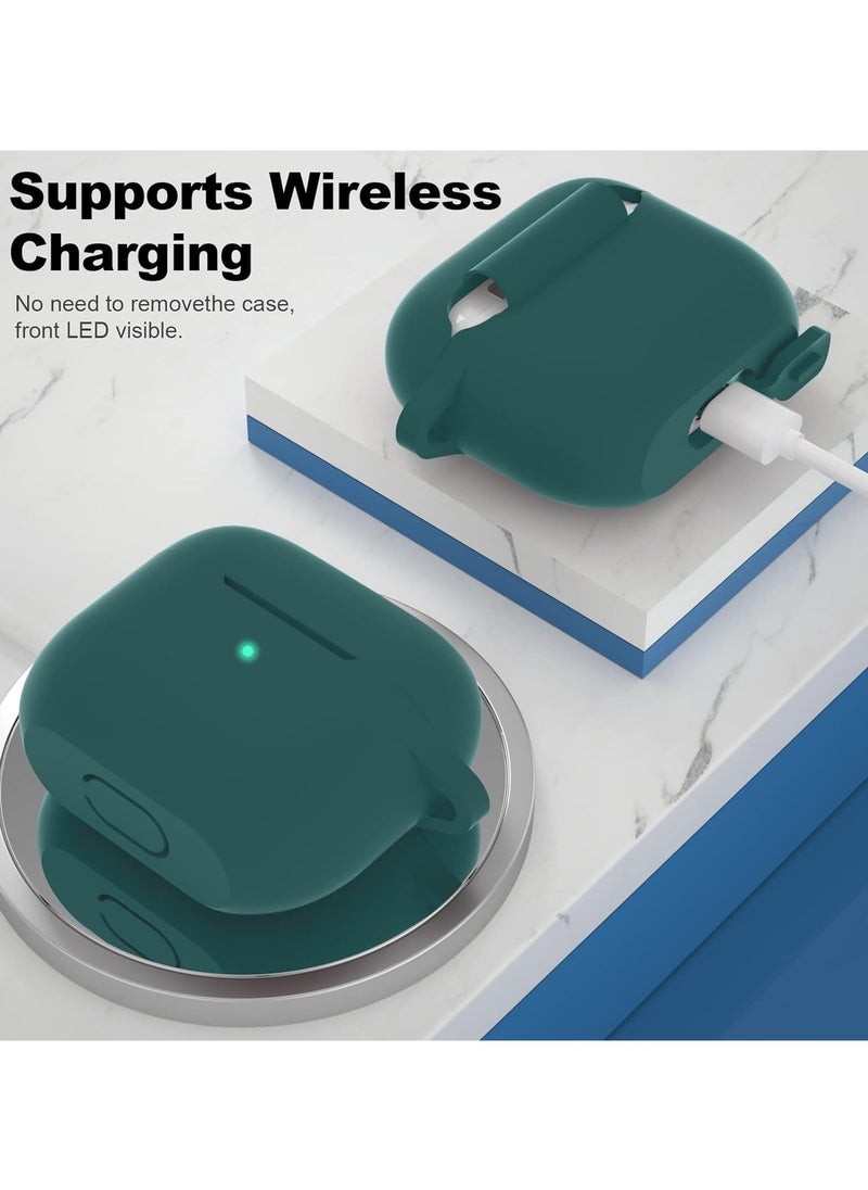 Generic - Silicone Case for Airpods 3, Waterproof Shockproof Case with Carabiner Accessories and Wireless Charging Support, green - Image 1