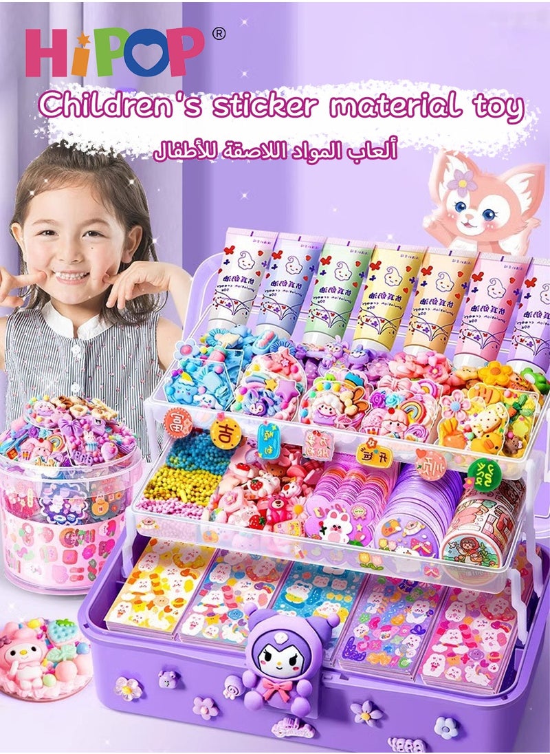 HIPOP 400pcs DIY Handicraft Sets for Kids,Puzzle DIY Games,Delivery of Beautiful Gift Boxes,Brackets and Storage Buckets,Children's Handmade Gifts  - Image 3