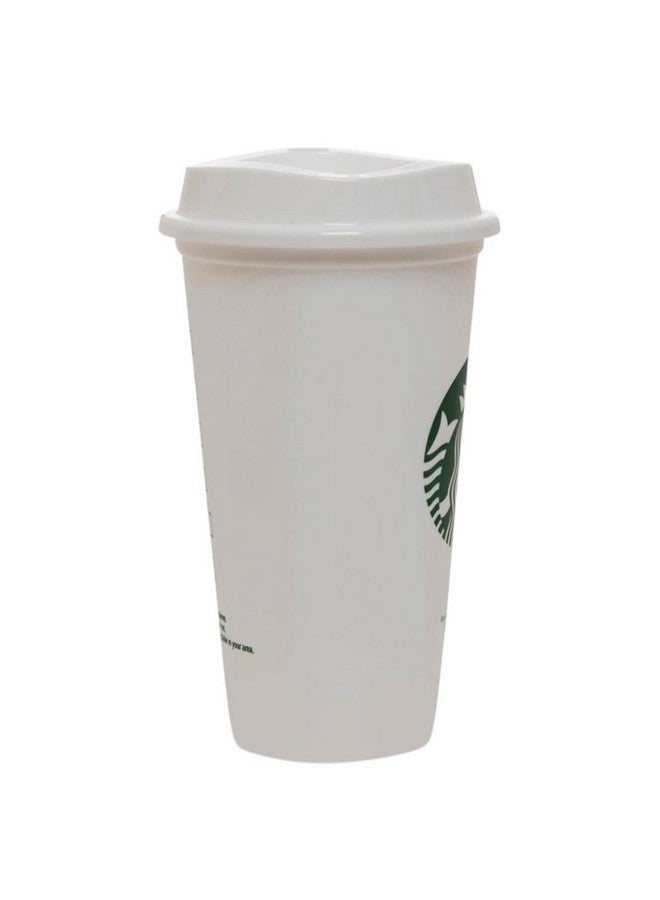 Starbucks Starbucks White Reusable Plastic Travel Mug/Cup/Tumbler Grande Medium, 16oz 473ml - Image 2