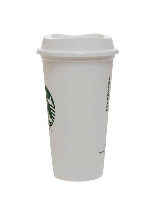 Starbucks Starbucks White Reusable Plastic Travel Mug/Cup/Tumbler Grande Medium, 16oz 473ml - Image 3