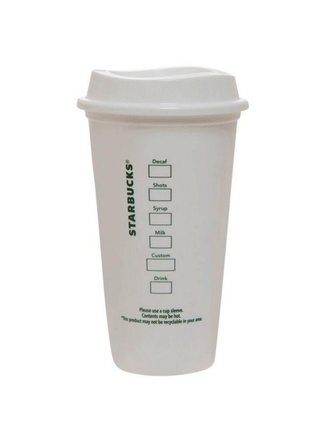 Starbucks Starbucks White Reusable Plastic Travel Mug/Cup/Tumbler Grande Medium, 16oz 473ml - Image 4