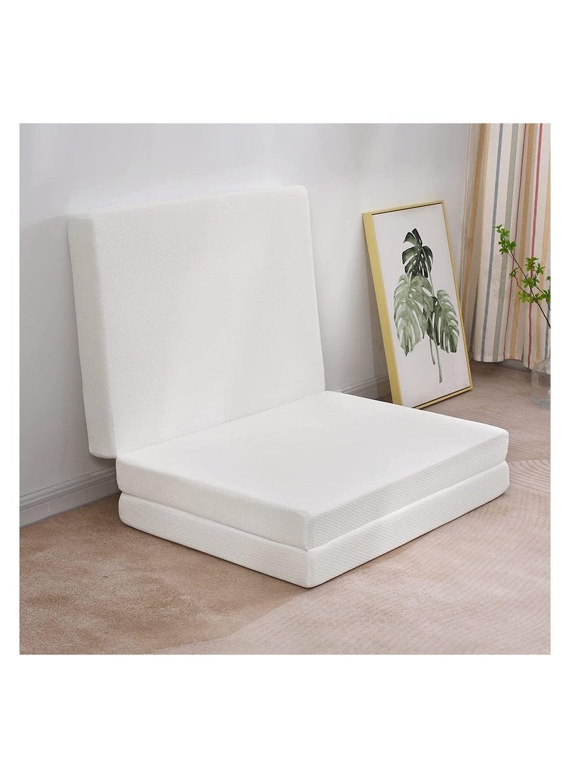 Comfy Folding White Classic And Portable 180x 90x 7Cm Satin Folding Mattress - Image 4