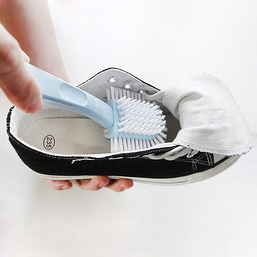 Wolpin Multipurpose Cleaning Brush with Handle | Reusable Polypropylene Scrubber for Clothes, Shoes, Sink & Bathroom Cleaning (1 Pc) - Image 1