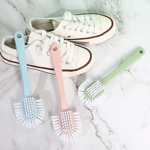 Wolpin Multipurpose Cleaning Brush with Handle | Reusable Polypropylene Scrubber for Clothes, Shoes, Sink & Bathroom Cleaning (1 Pc) - Image 3