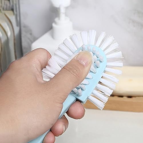 Wolpin Multipurpose Cleaning Brush with Handle | Reusable Polypropylene Scrubber for Clothes, Shoes, Sink & Bathroom Cleaning (1 Pc) - Image 2