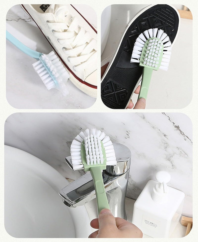 Wolpin Multipurpose Cleaning Brush with Handle | Reusable Polypropylene Scrubber for Clothes, Shoes, Sink & Bathroom Cleaning (1 Pc) - Image 4
