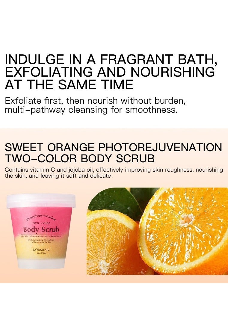 Kormesic فرك الجسم البرتقالي الحلو ثنائي اللون-تقشير لطيف والتغذية - Image 2