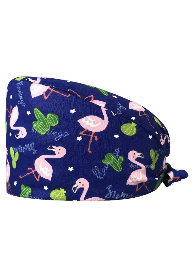 NIBEMINENT Scrubs Cap  Cotton Print Surgery Scrub Hats Nurse Caps Medical Accessories Beauty Salon Pet Shop Lab Work Hat Chef Hat