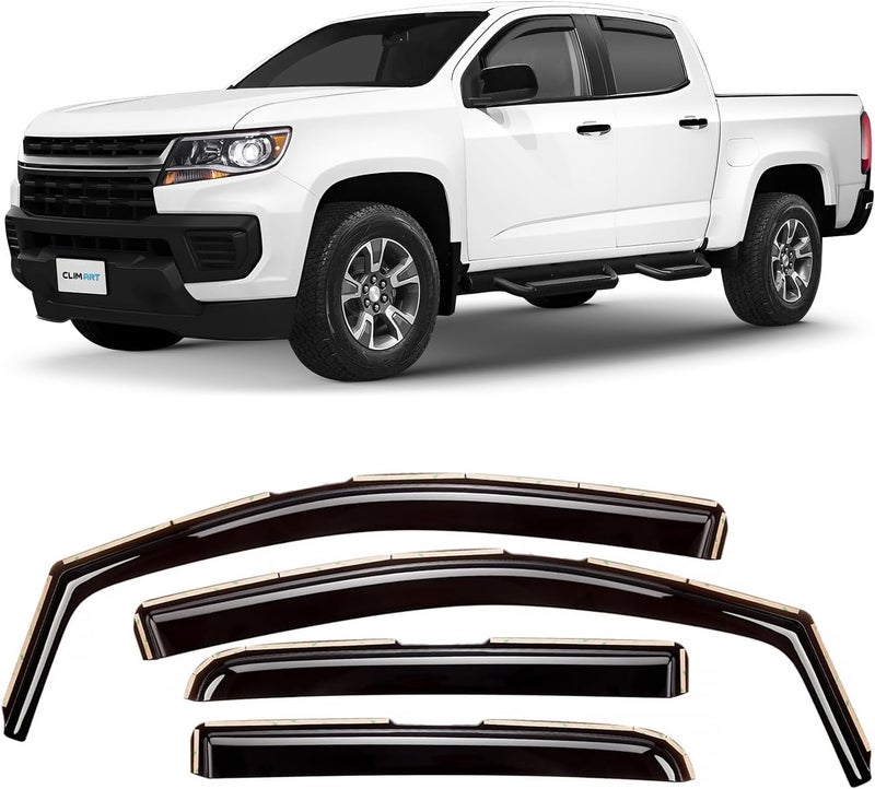 CLIM ART In-Channel Rain Guards for Chevrolet Colorado/GMC Canyon 2015-2021 Crew Cab - 4 pcs - Image 1