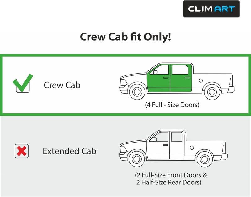 CLIM ART In-Channel Rain Guards for Chevrolet Colorado/GMC Canyon 2015-2021 Crew Cab - 4 pcs - Image 3