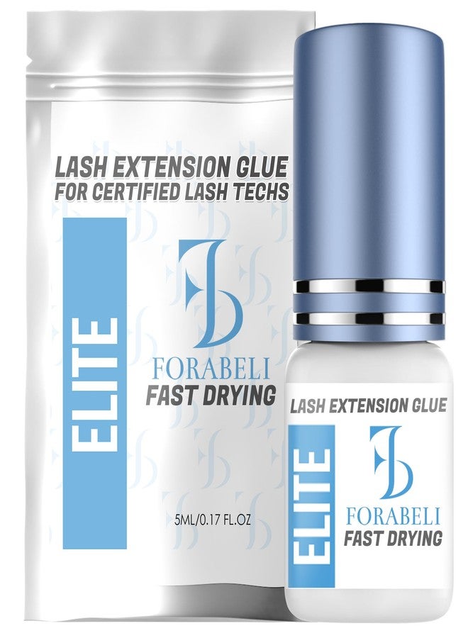 Forabeli Elite Eyelash Extension Glue - 1 Sec Fast Dry, 7 Week Retention, Maximum Bonding Power, Black Lash Adhesive for Professional Use - Image 1