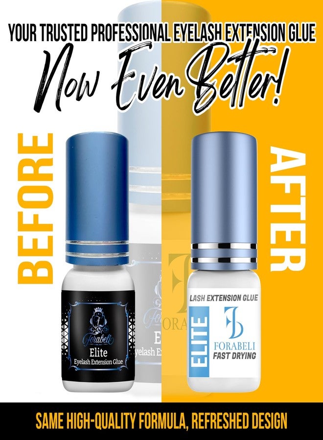 Forabeli Elite Eyelash Extension Glue - 1 Sec Fast Dry, 7 Week Retention, Maximum Bonding Power, Black Lash Adhesive for Professional Use - Image 2