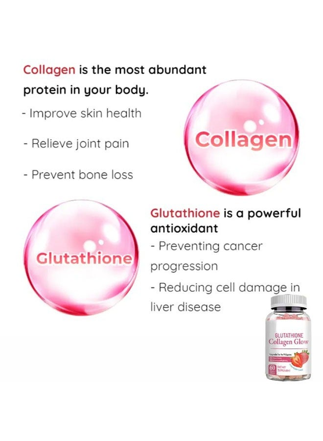 Ocean Glutathione Collagen Glow Gummies, Anti Aging Formula, Skin Whiteningt and Brightening Vitamins, A Bear Shaped Gummie, Dietary Supplement - Image 5